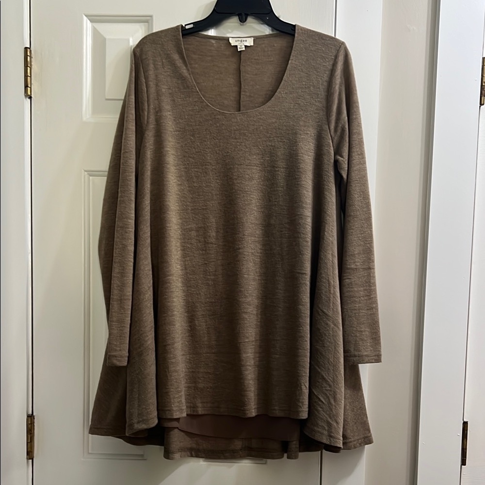 Brown Long Sleeve Women's Tunic